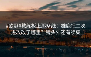 #欧冠#教练板上那条线：雄鹿把二次进攻改了哪里？镜头外还有续集