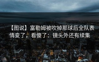 【图说】富勒姆被吹掉那球后全队表情变了，看傻了：镜头外还有续集