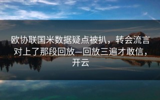 欧协联国米数据疑点被扒，转会流言对上了那段回放—回放三遍才敢信，开云
