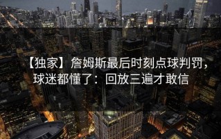 【独家】詹姆斯最后时刻点球判罚，球迷都懂了：回放三遍才敢信