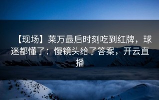 【现场】莱万最后时刻吃到红牌，球迷都懂了：慢镜头给了答案，开云直播