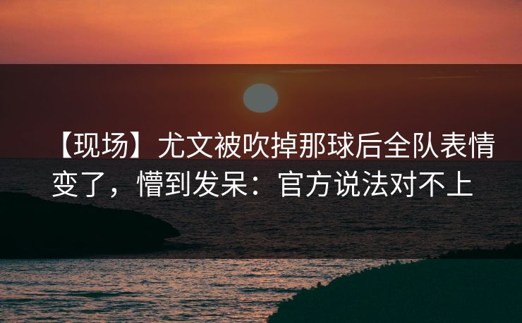 【现场】尤文被吹掉那球后全队表情变了，懵到发呆：官方说法对不上-第1张图片-开云体育官方网站登录 - 用户专属入口