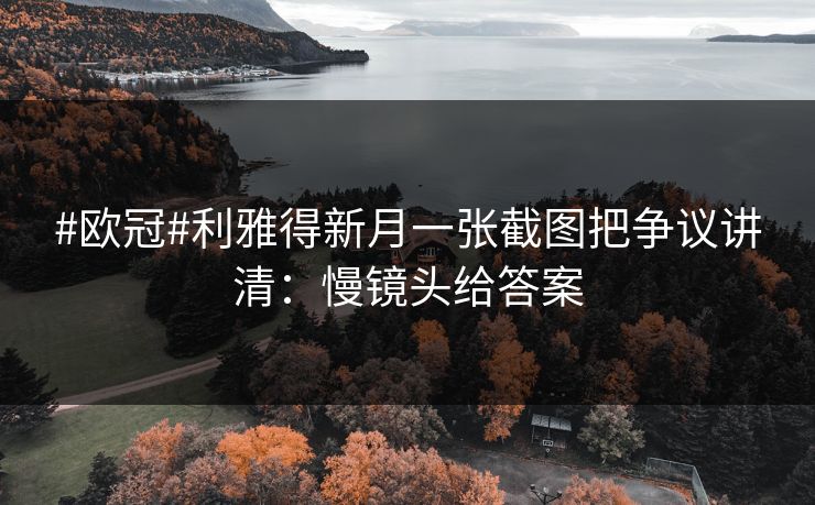 #欧冠#利雅得新月一张截图把争议讲清：慢镜头给答案-第1张图片-开云体育官方网站登录 - 用户专属入口